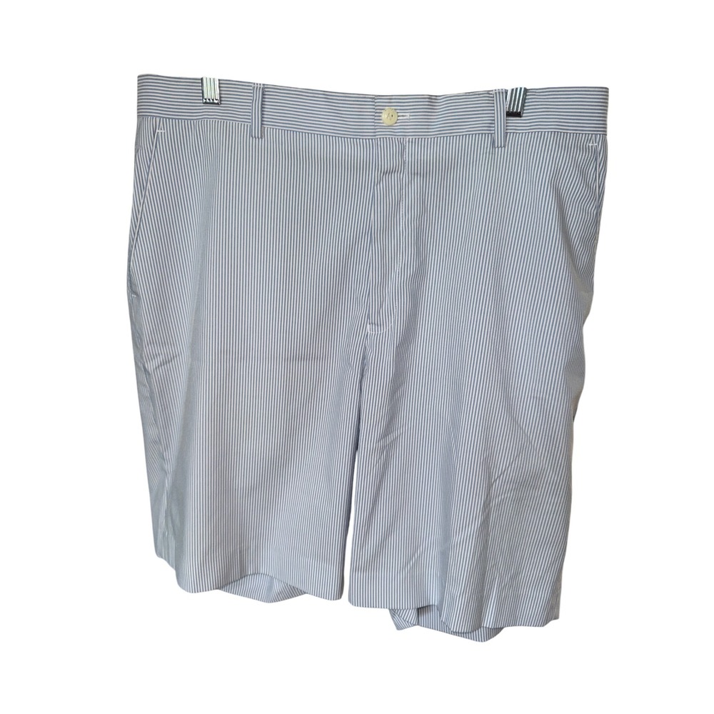 Alan Flusser Golf Performance Shorts Bermuda Size 36 Blue Striped Inseam‎ 9.5"